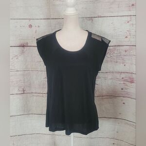 Rebecca Taylor Sheer Lace Shoulder Tank Size Large